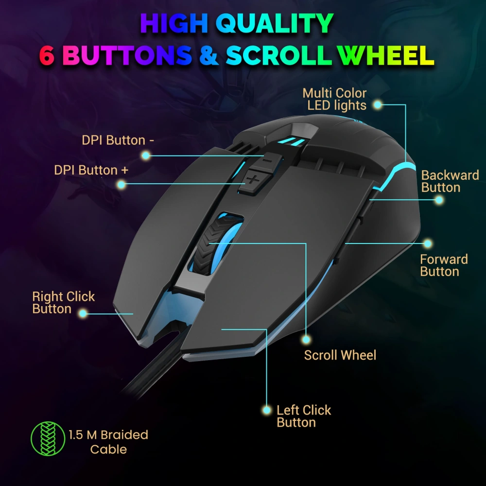 Ant Esports USB Mechanical Gaming Keyboard Mouse Combo RGB (KM550) view 7